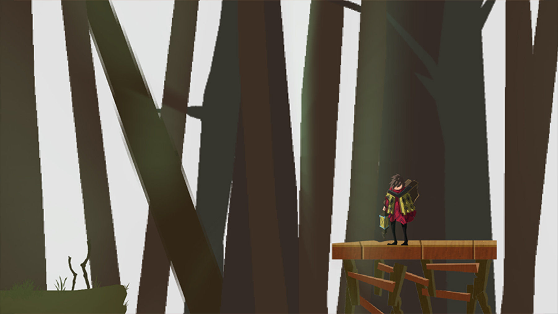 View full size version of a gameplay screenshot of traveler character on a wooden platform